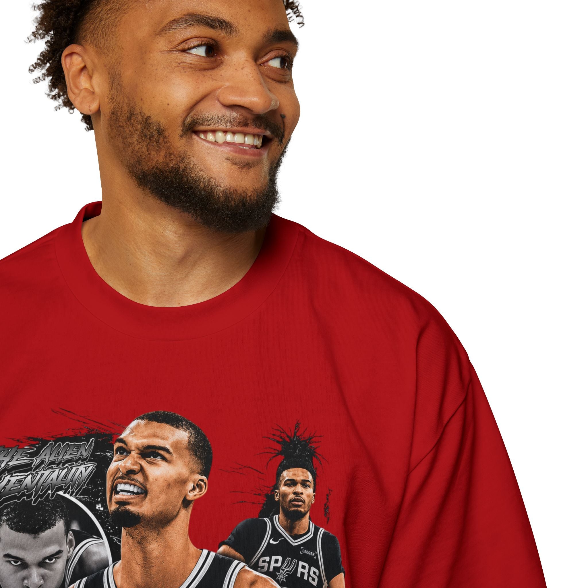 Spurs Basketball Graphic Tee — Retro Collage & Bling Back Print