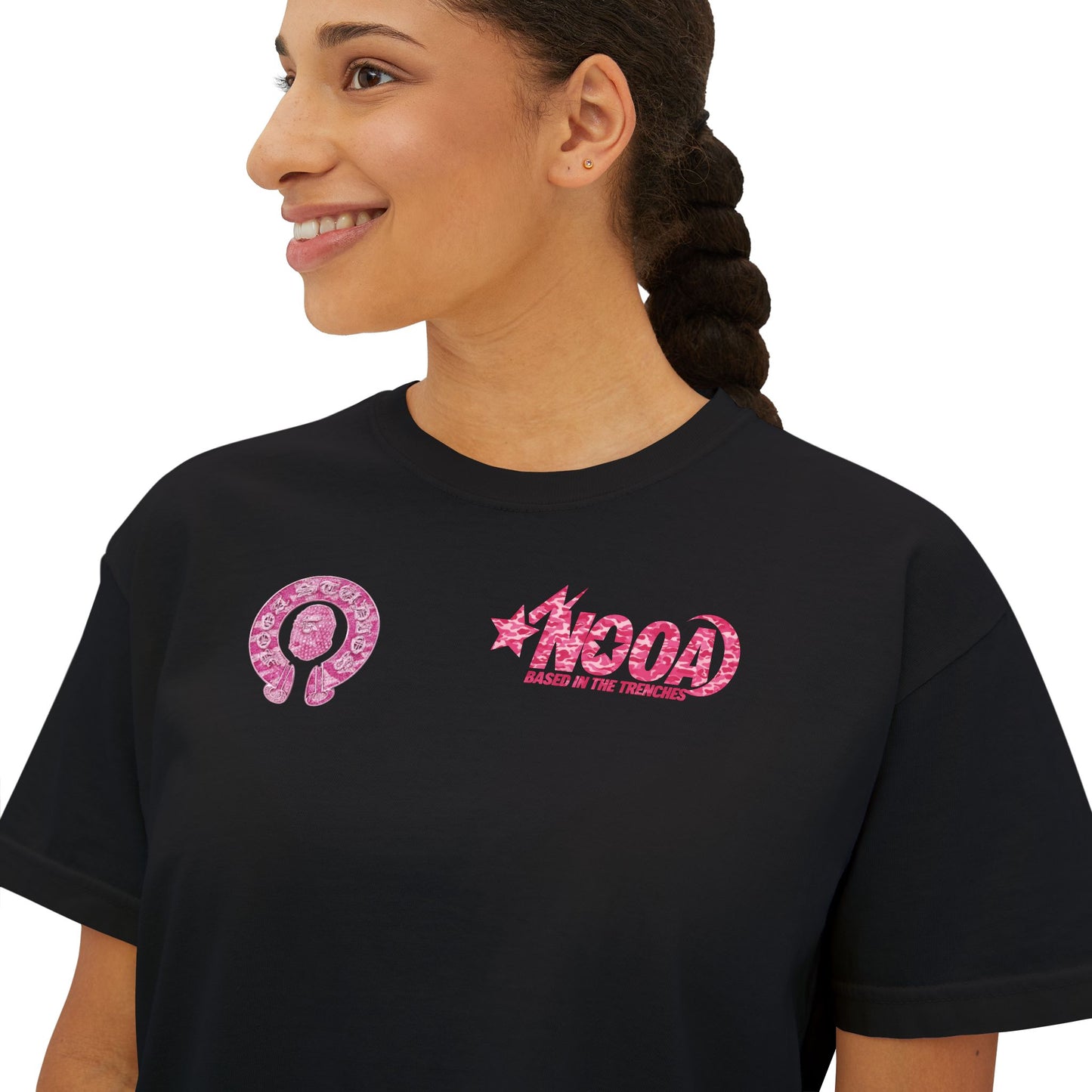 Women's Boxy Tee — NOOA PINK CAMO