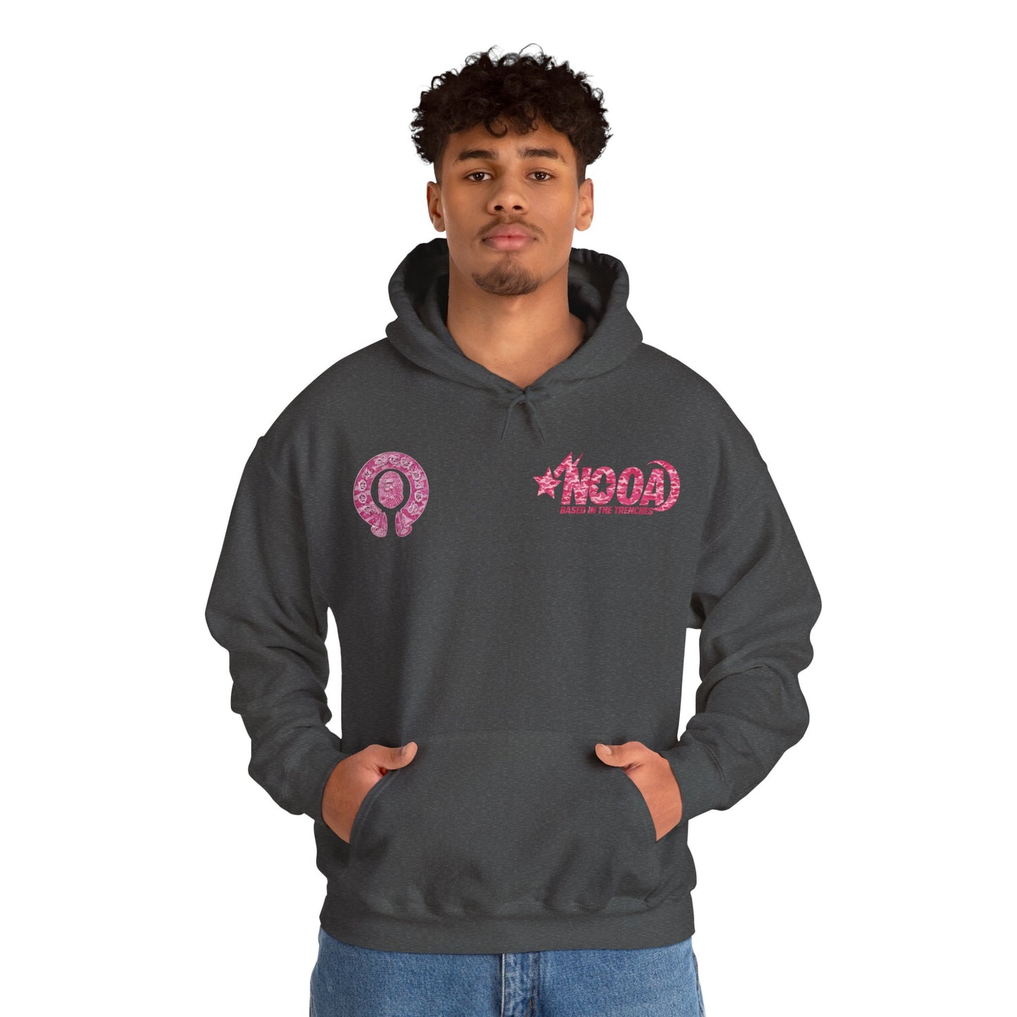 Hoodie — NOOA Pink Logo Graphic Hoodie (Based in the Trenches)