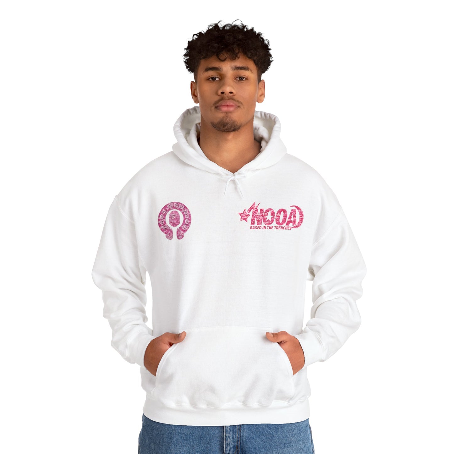 Hoodie — NOOA Pink Logo Graphic Hoodie (Based in the Trenches)