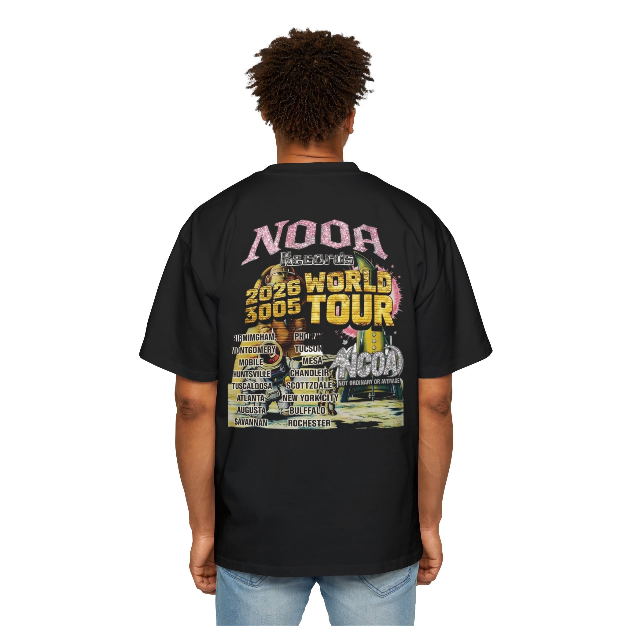 Vintage Space Tour T‑Shirt — "Nooa Studios 2026 World Tour" Graphic Tee