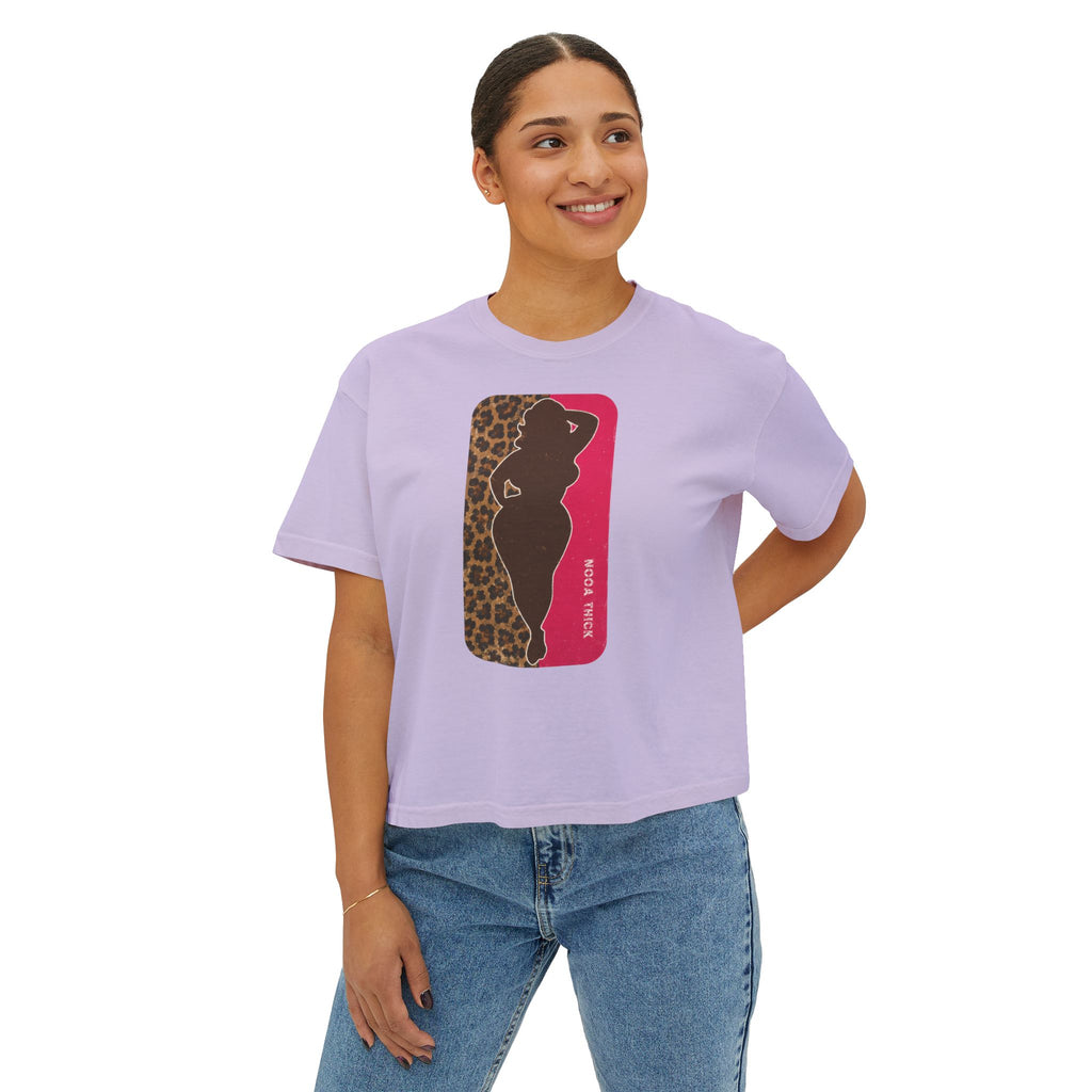 Boxy Tee — Curvy Silhouette & Bling Graphic Women's Cropped T-Shirt