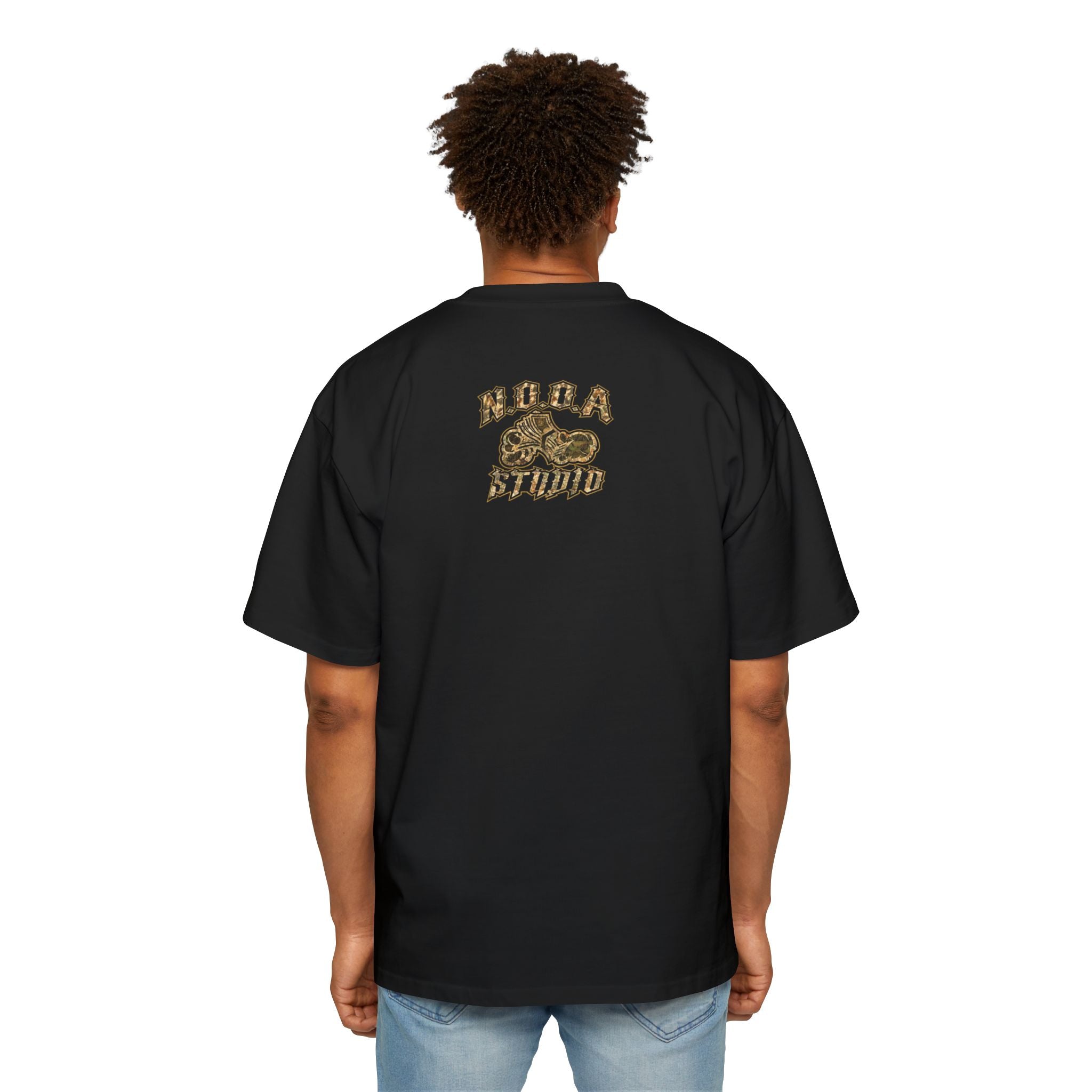 Men's Oversized Tee — Retro Hip-Hop Collage "Don't Let it Move" Graphic