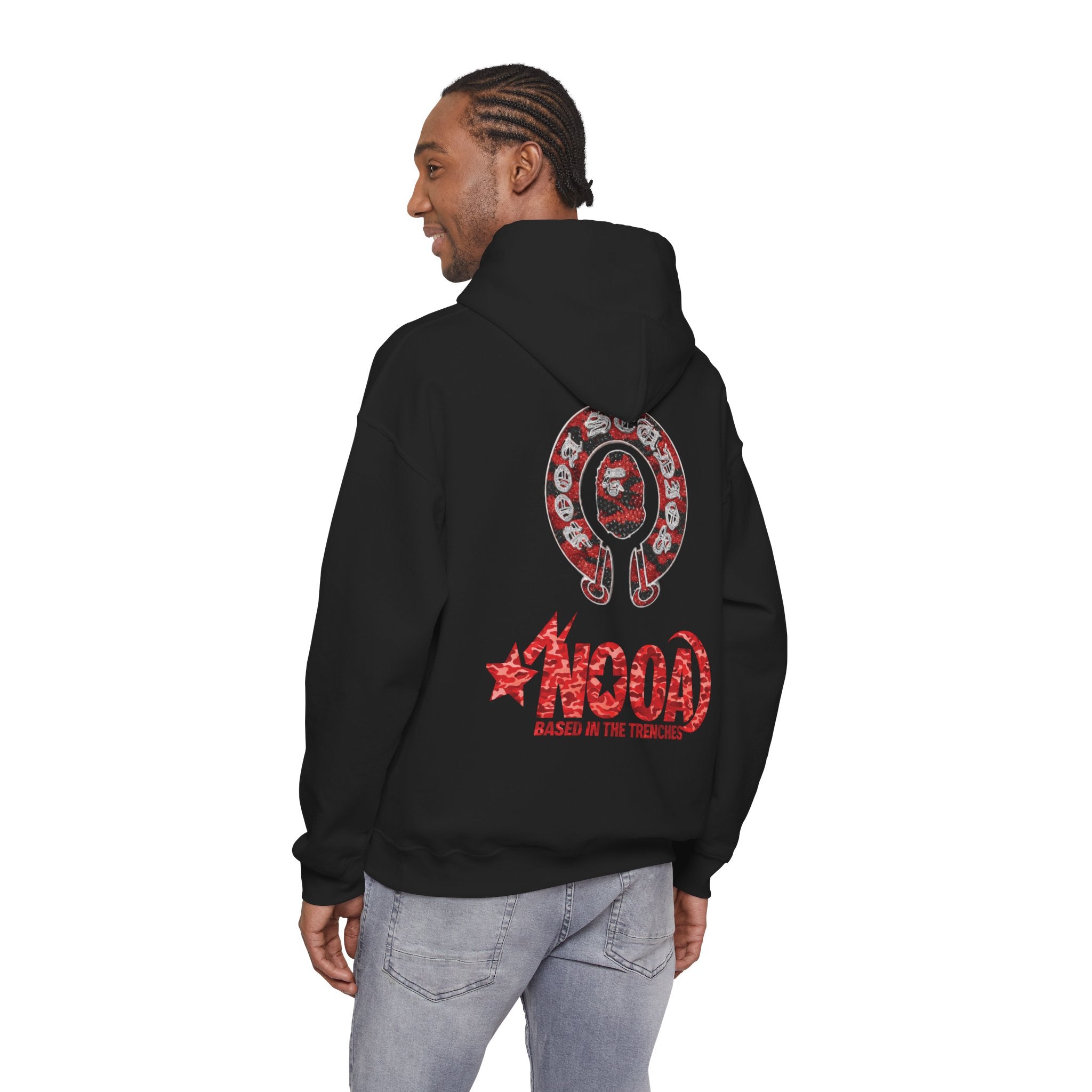 NOOA 'Based in the Trenches' Graphic Hoodie — Retro Star Logo Pullover