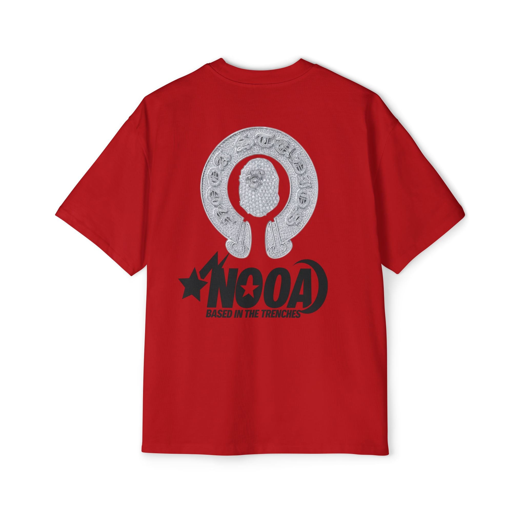 Graphic Tee — "NOOA Based in the Trenches" Oversized Men's T‑Shirt