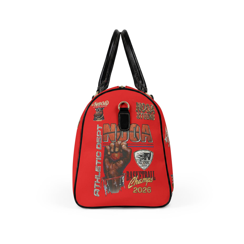 Leather Travel Bag - Retro N00A Graphic Weekender Duffle