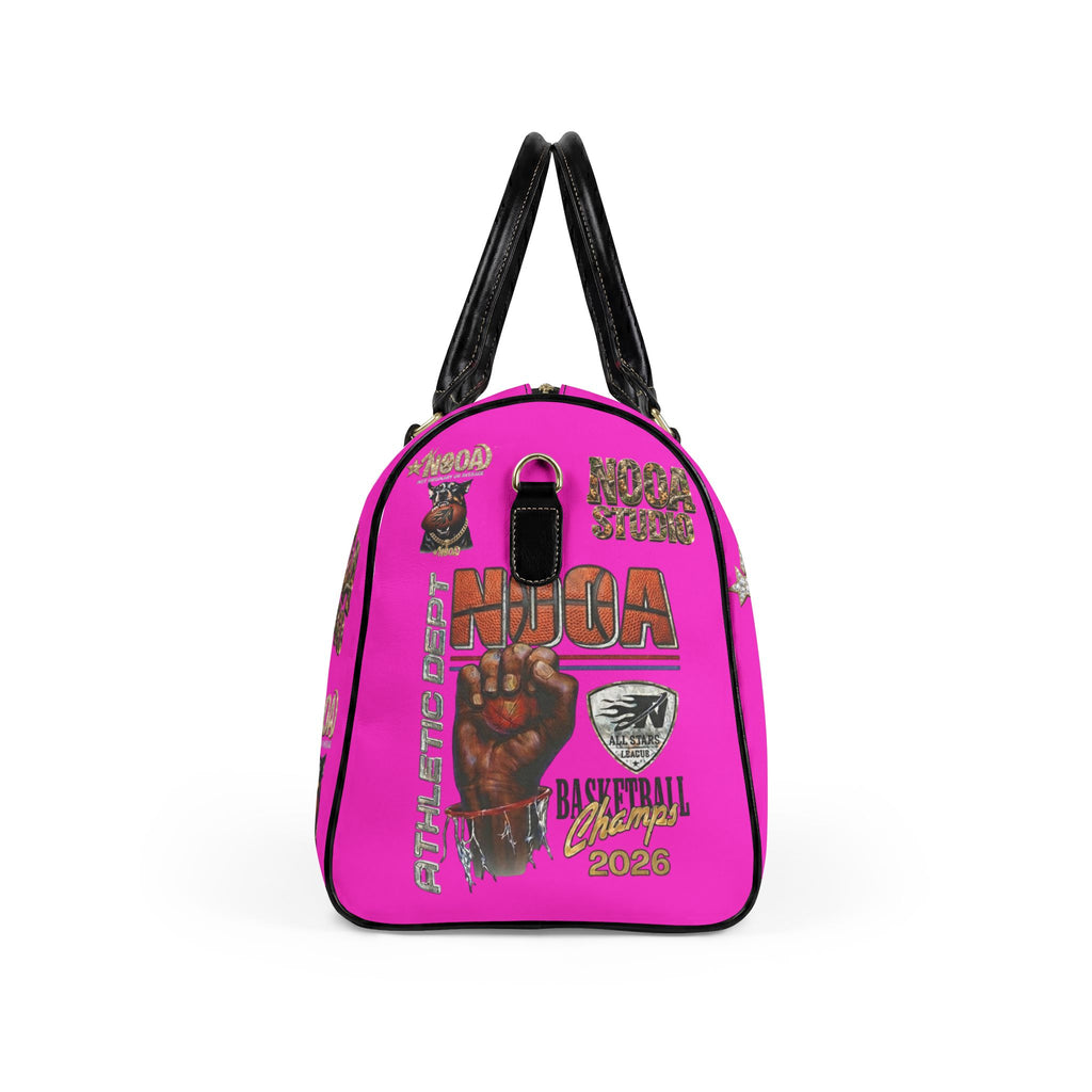 Leather Travel Bag - Retro N00A Graphic Weekender Duffle