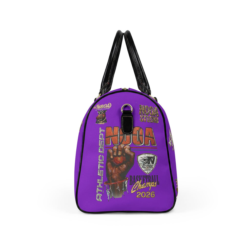 Leather Travel Bag - Retro N00A Graphic Weekender Duffle