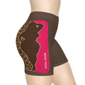 Leopard & Pink Silhouette Biker Shorts — Women's Fashion Activewear