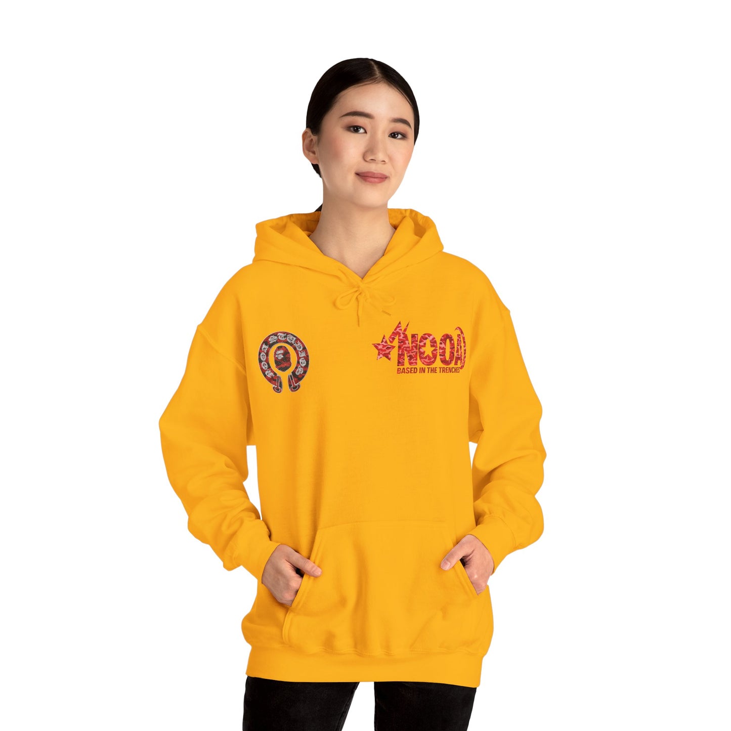 NOOA 'Based in the Trenches' Graphic Hoodie — Retro Star Logo Pullover