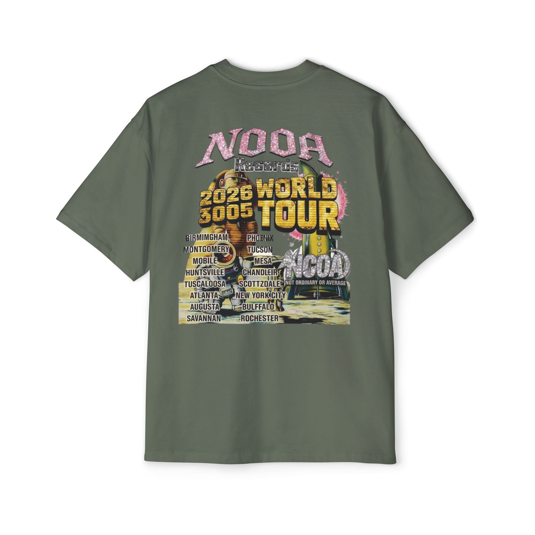 Vintage Space Tour T‑Shirt — "Nooa Studios 2026 World Tour" Graphic Tee