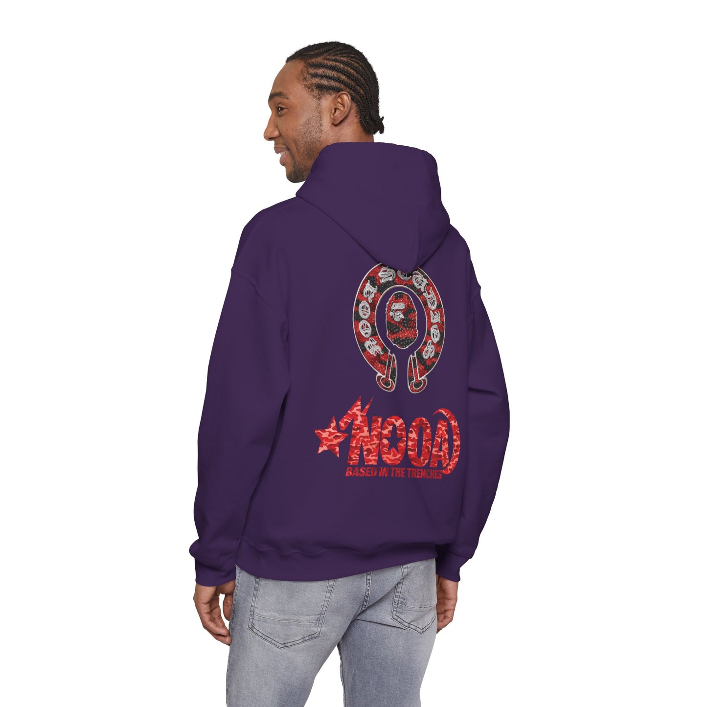 NOOA 'Based in the Trenches' Graphic Hoodie — Retro Star Logo Pullover