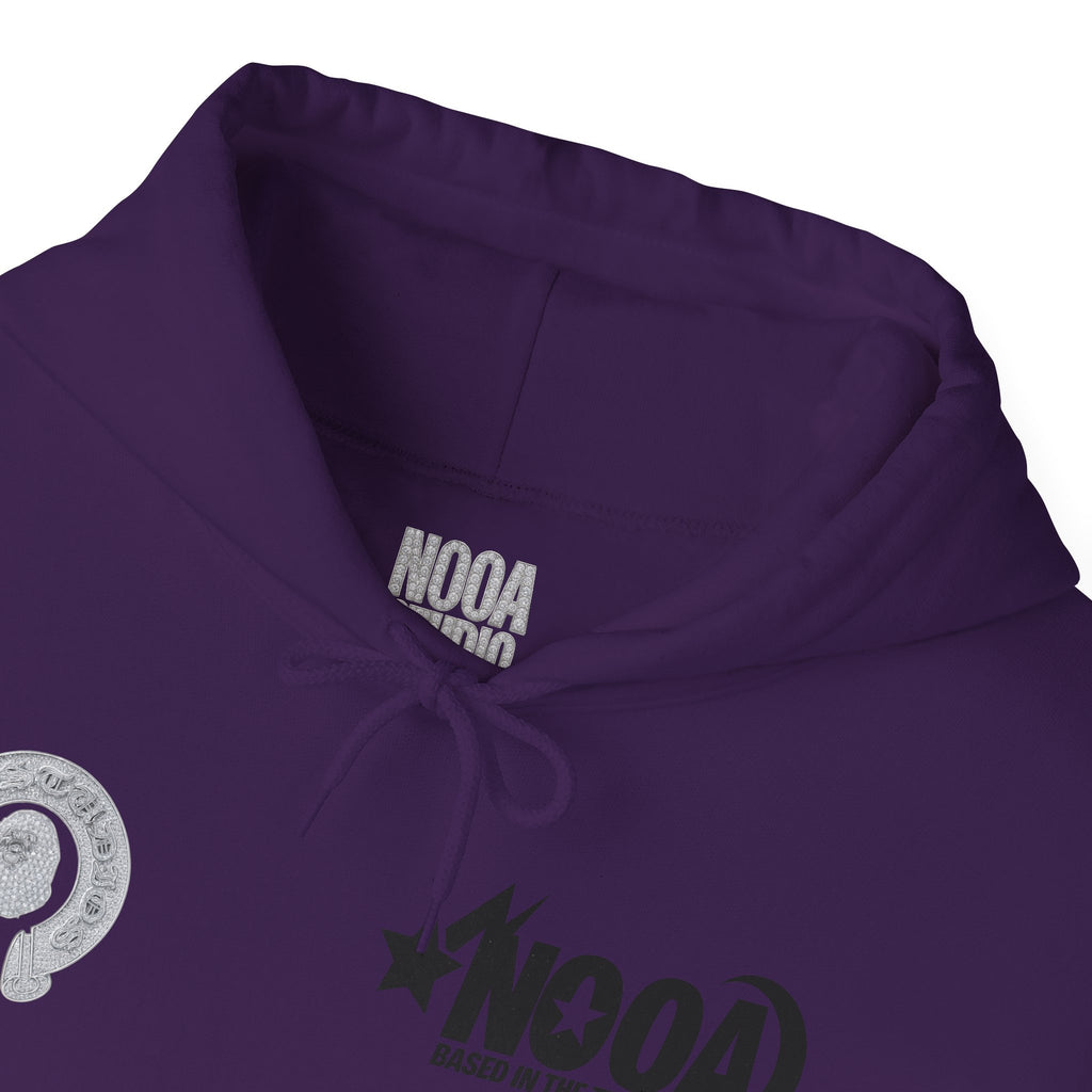 NOOA Studio Graphic Hoodie — 'Based in the Trenches' White Pullover