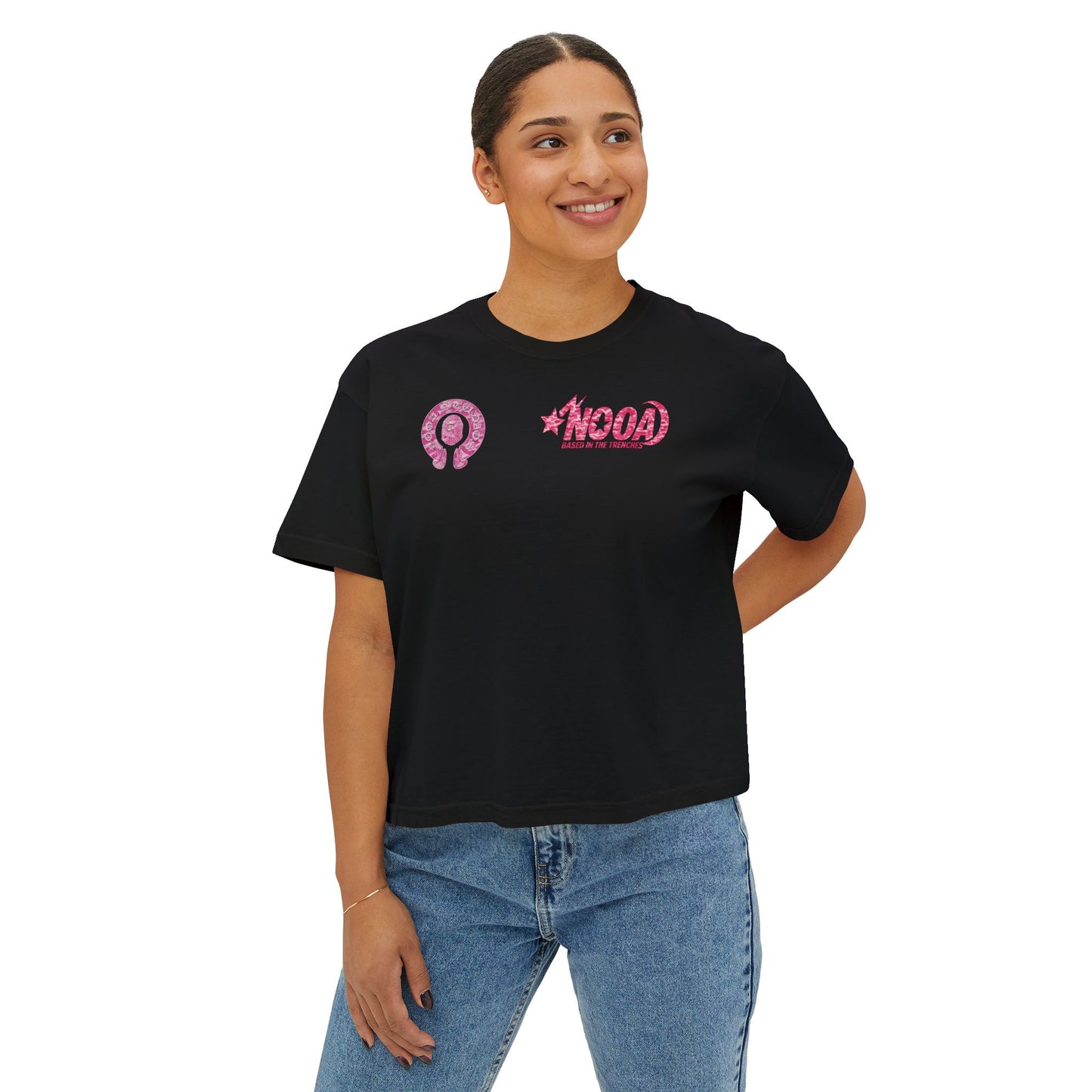 Women's Boxy Tee — NOOA PINK CAMO