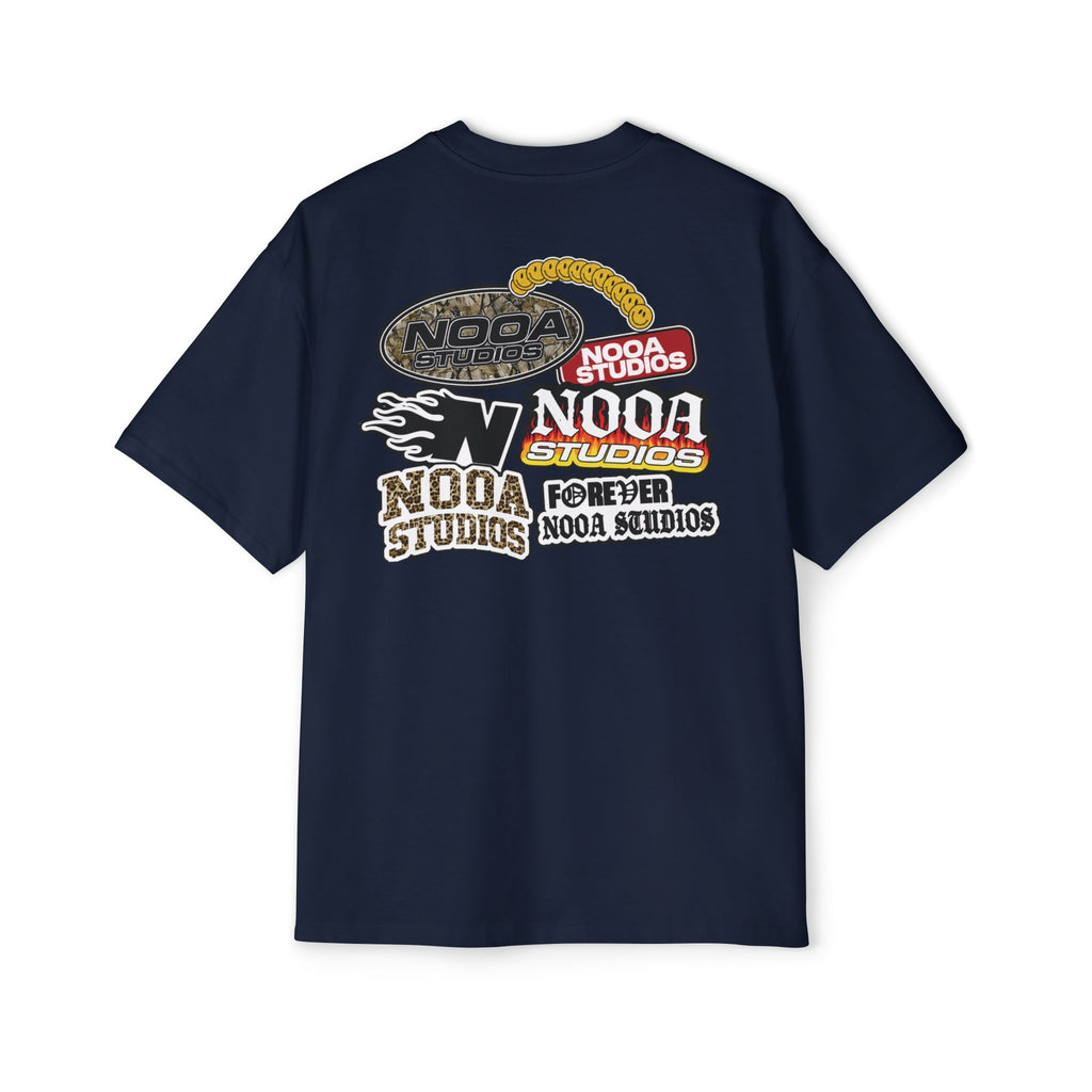Nooa Studios Graphic Tee — Retro Logo Patch Oversized T-Shirt