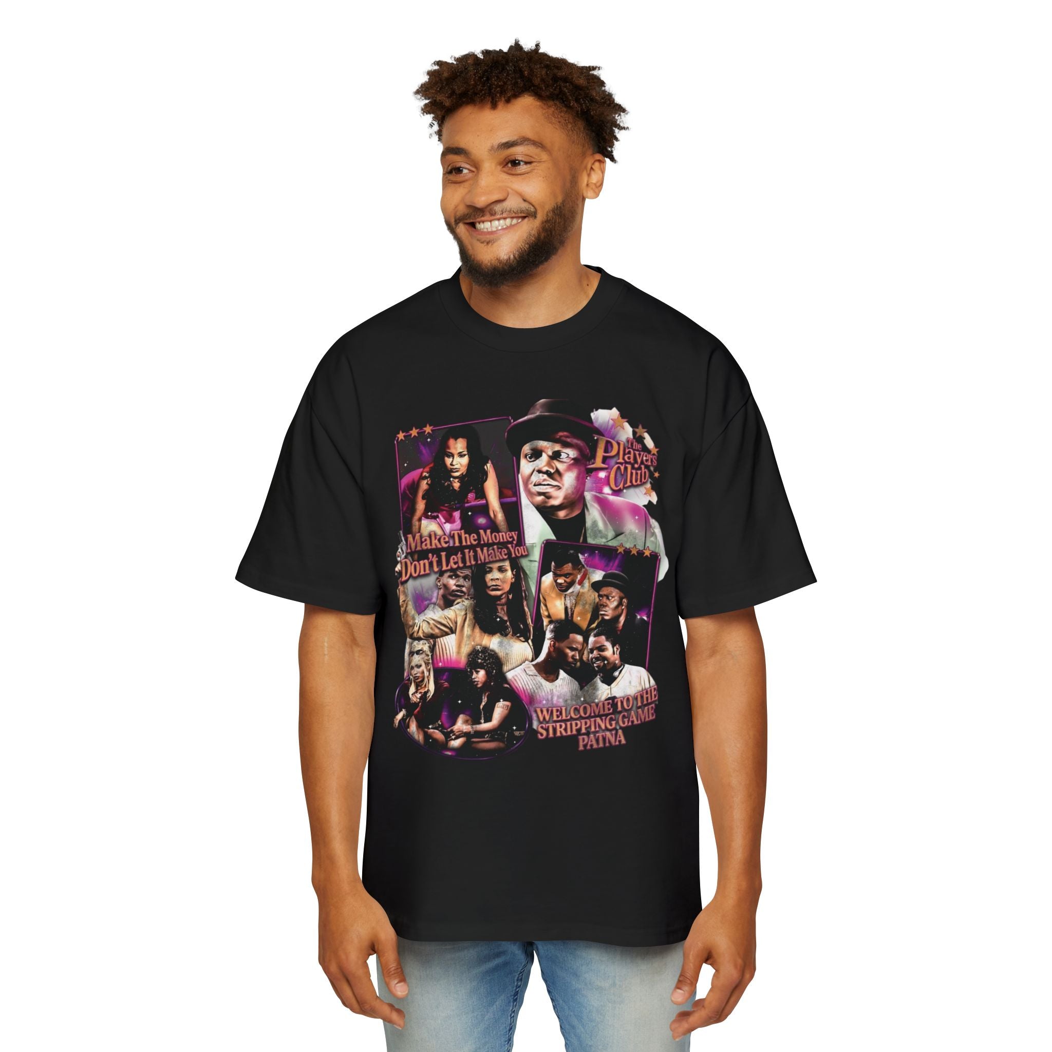 Men's Oversized Tee — Retro Hip-Hop Collage "Don't Let it Move" Graphic