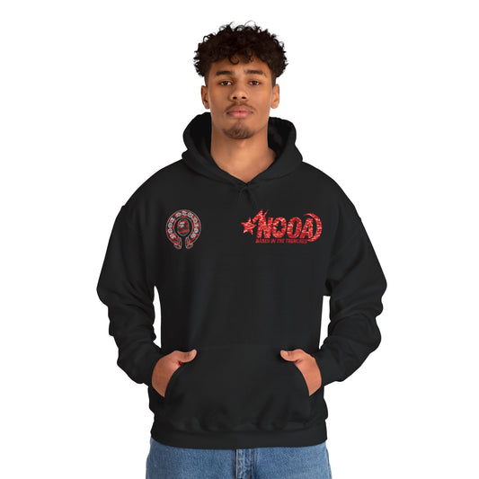 NOOA 'Based in the Trenches' Graphic Hoodie — Retro Star Logo Pullover