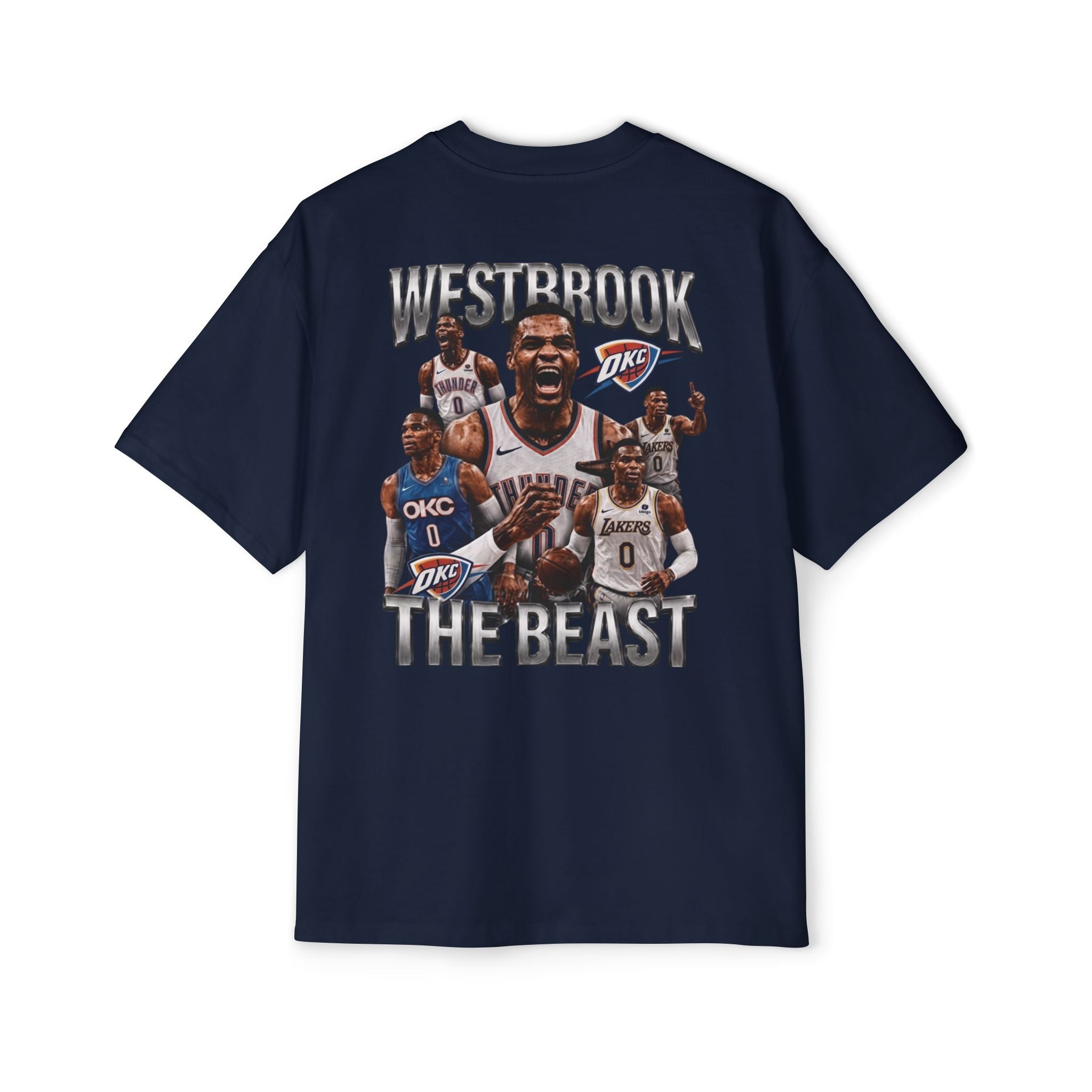 Westbrook 'The Beast' Graphic Tee — Retro Basketball Collage Shirt