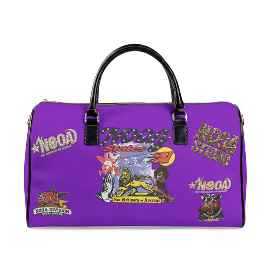 Leather Travel Bag - Retro N00A Graphic Weekender Duffle