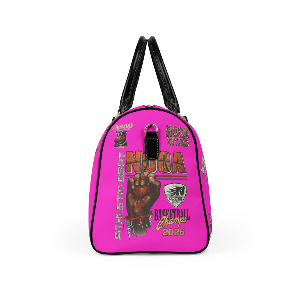 Leather Travel Bag - Retro N00A Graphic Weekender Duffle