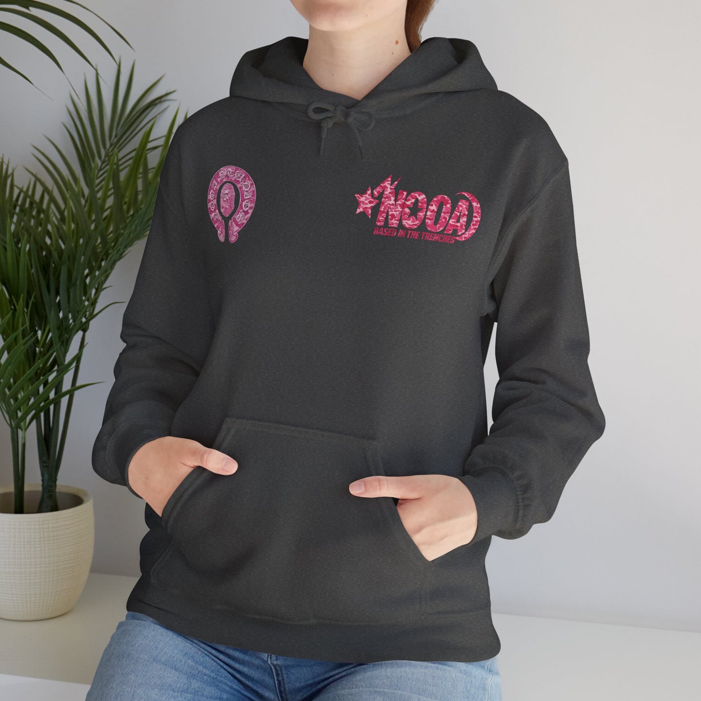 Hoodie — NOOA Pink Logo Graphic Hoodie (Based in the Trenches)