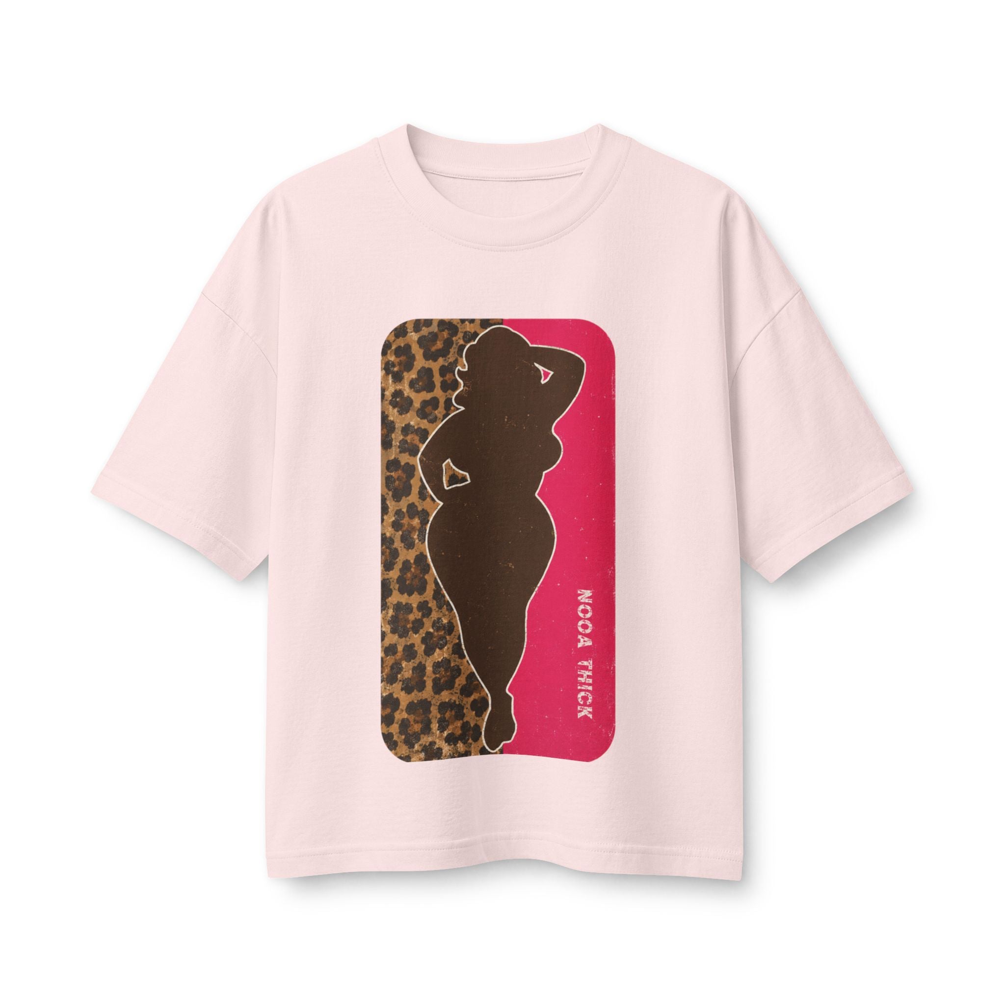 Curvy Silhouette & Bling Graphic Tee — NOGA NICKS Leopard Accent Women's T-Shirt