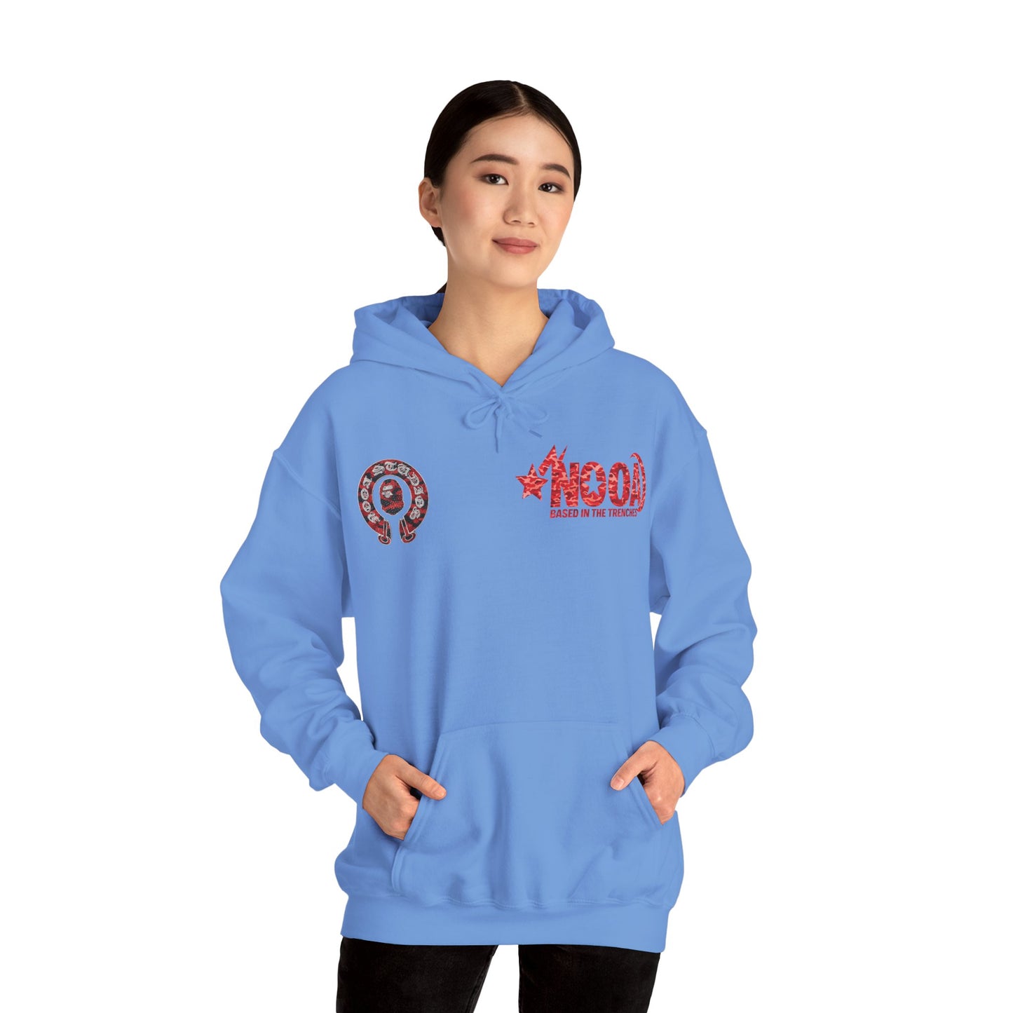 NOOA 'Based in the Trenches' Graphic Hoodie — Retro Star Logo Pullover