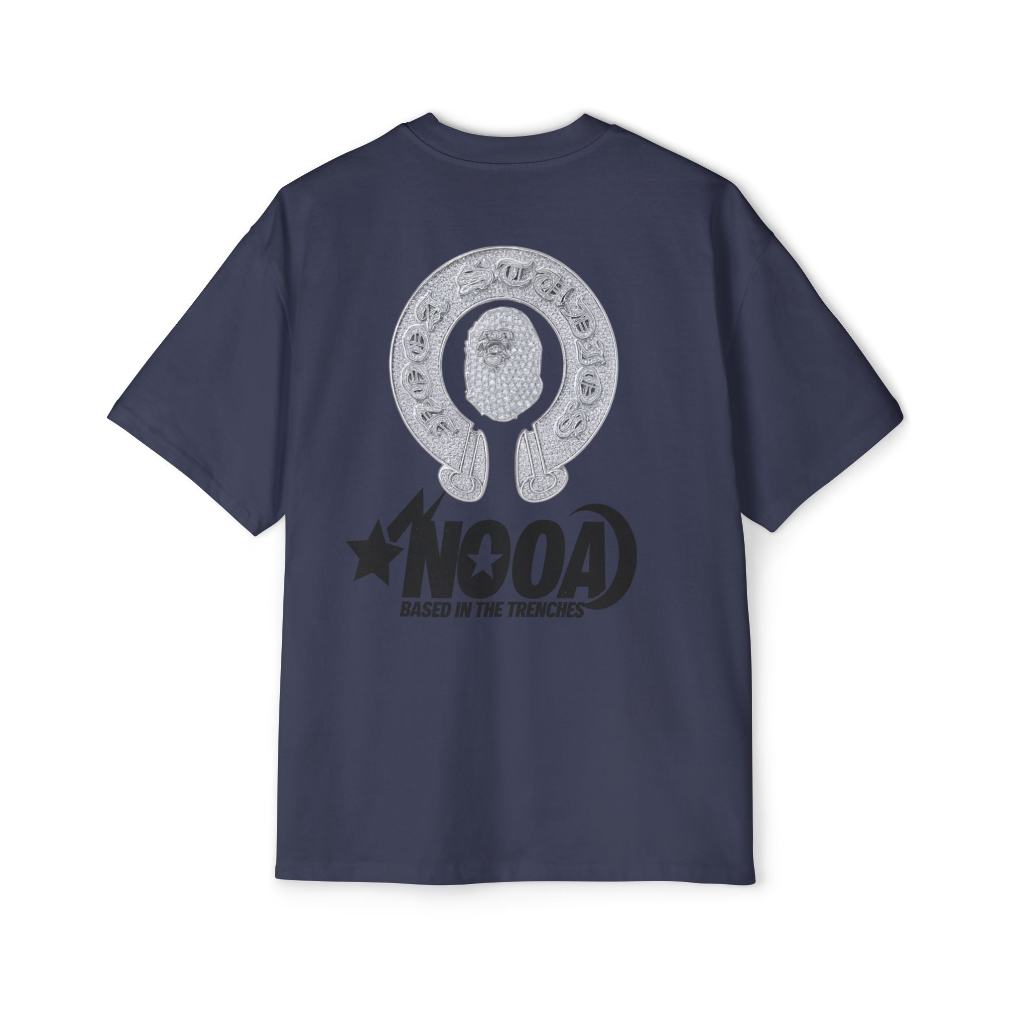 Graphic Tee — "NOOA Based in the Trenches" Oversized Men's T‑Shirt