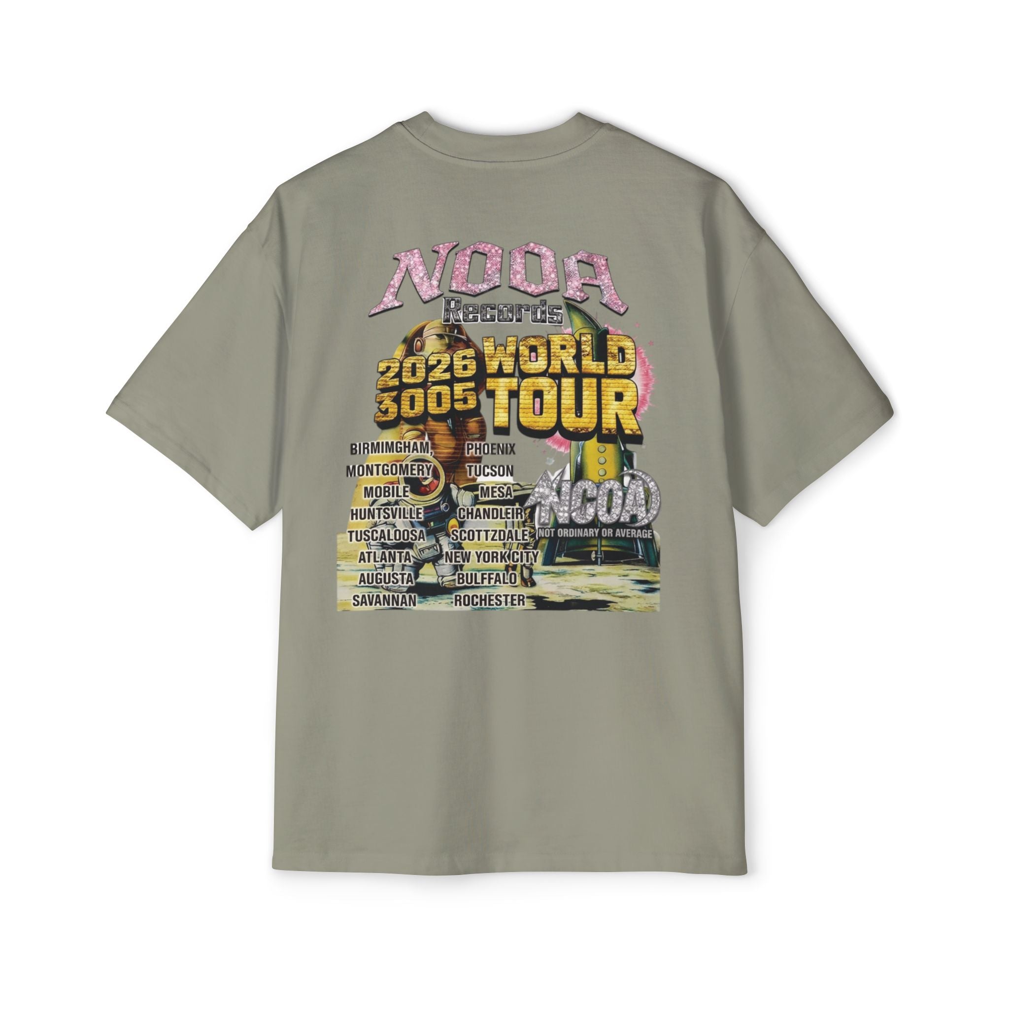 Vintage Space Tour T‑Shirt — "Nooa Studios 2026 World Tour" Graphic Tee