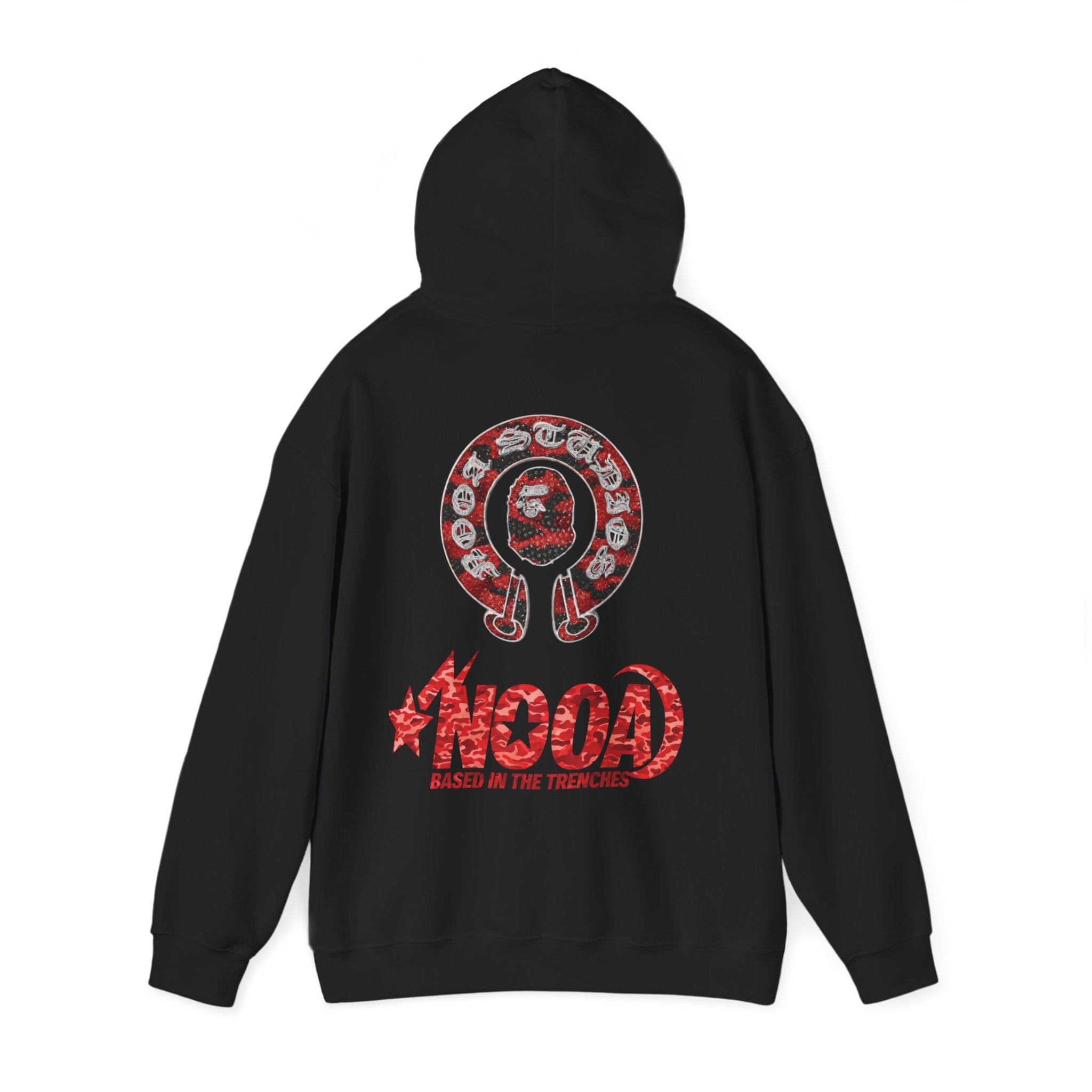 NOOA 'Based in the Trenches' Graphic Hoodie — Retro Star Logo Pullover