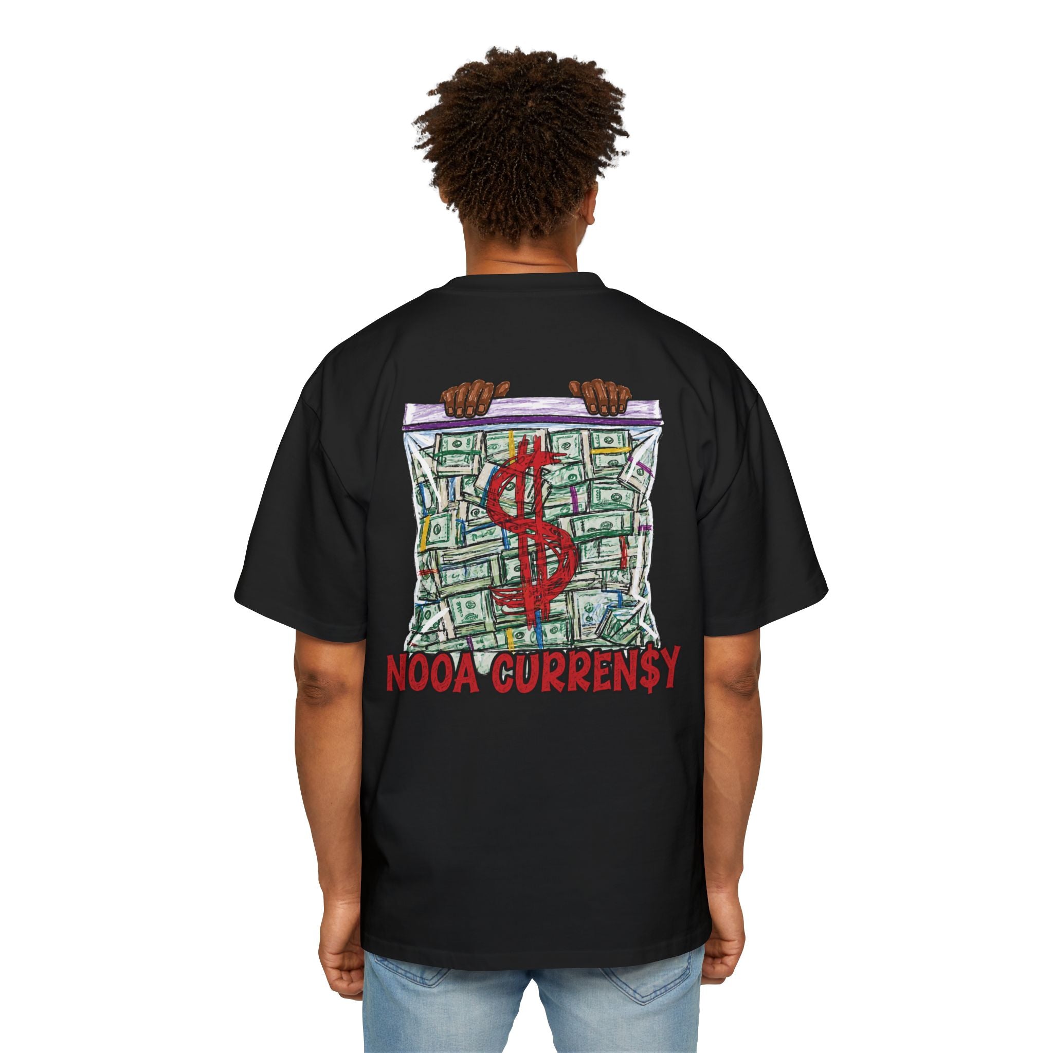 Money Bag Graphic Tee — "Nooa Currency" Oversized Men’s T-Shirt