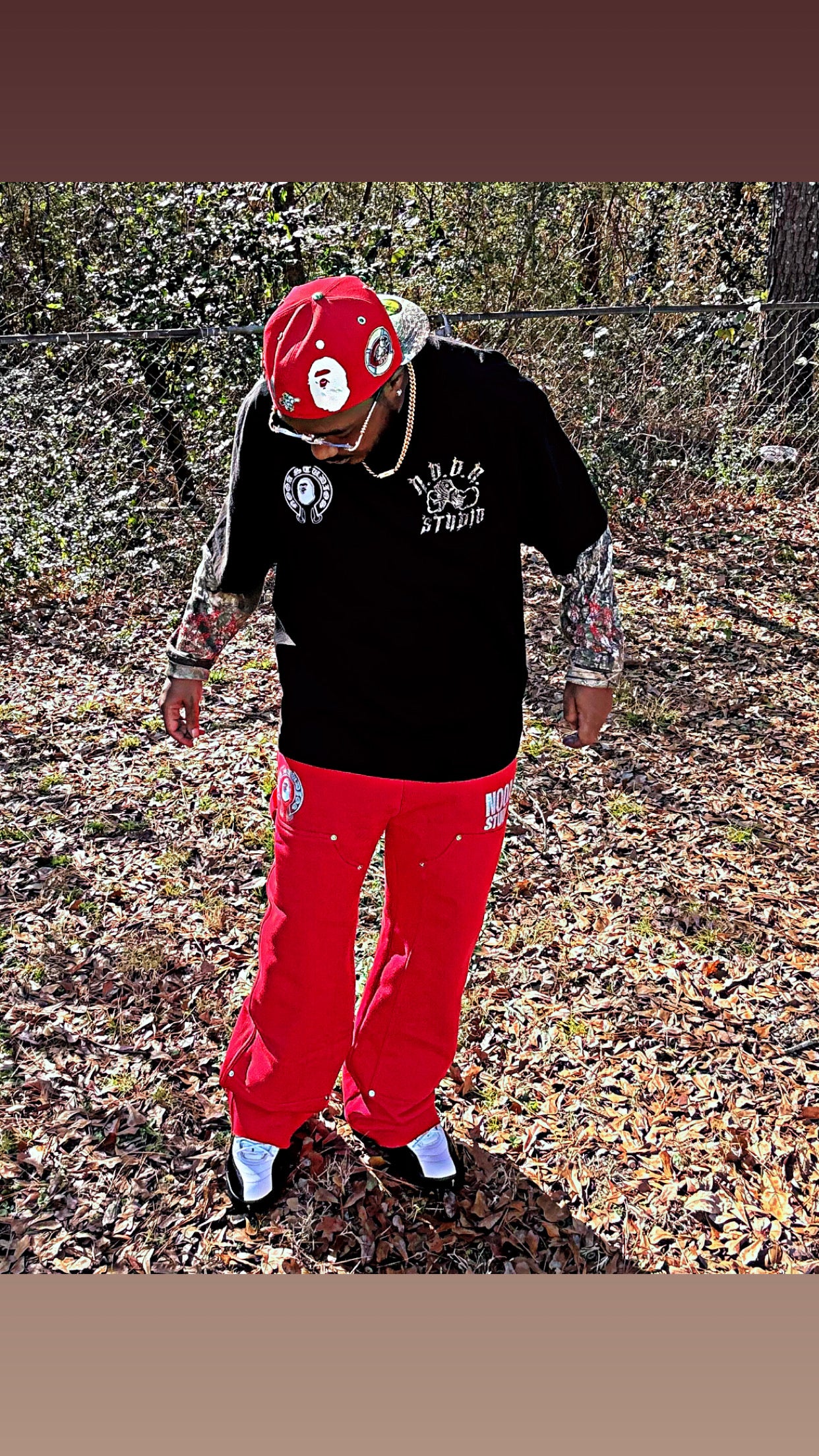 Black Camo Flame Thermal Tee