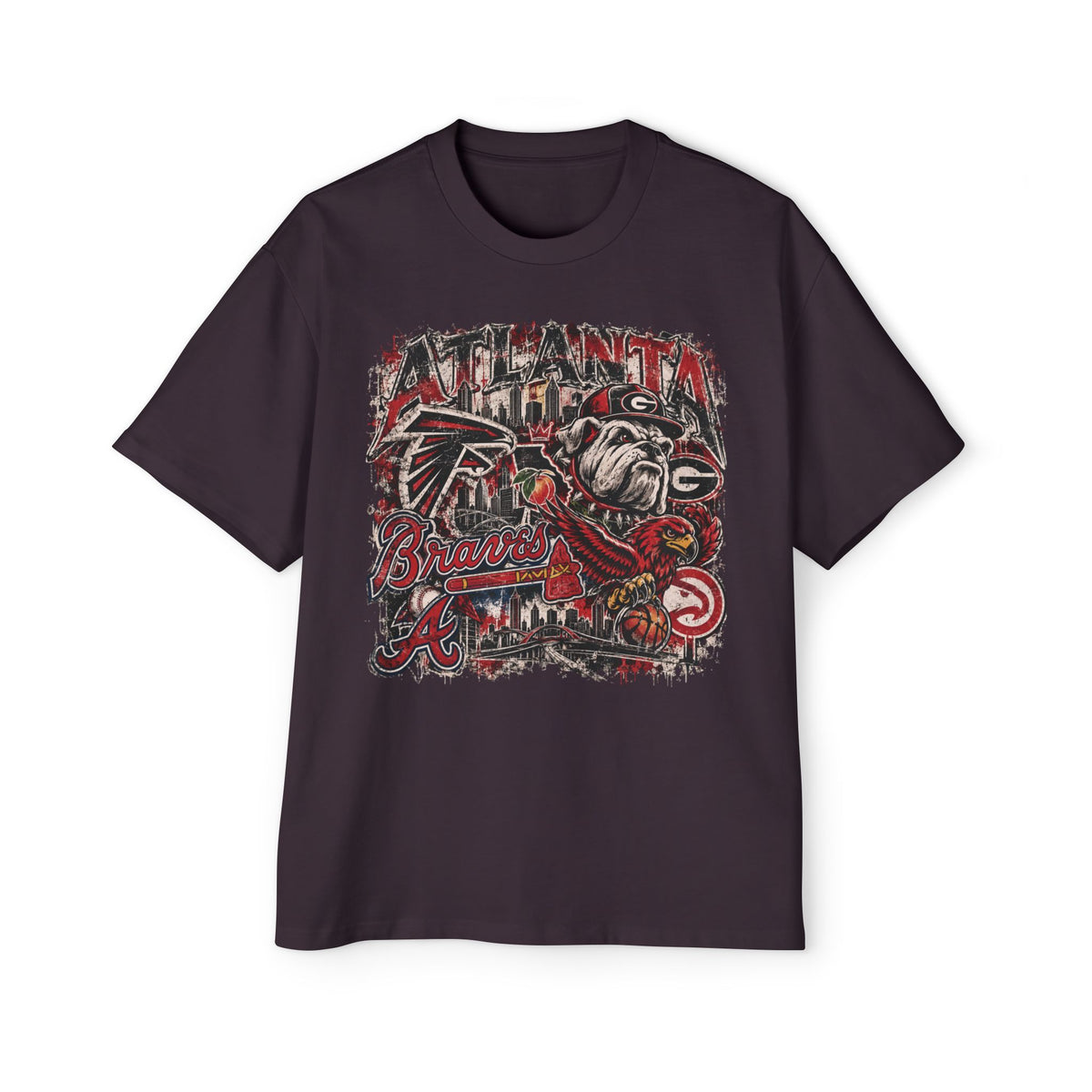 Atlanta Sports Graphic Tee - Falcons & Braves Vintage Mashup