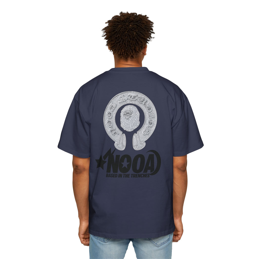 Graphic Tee — "NOOA Based in the Trenches" Oversized Men's T‑Shirt