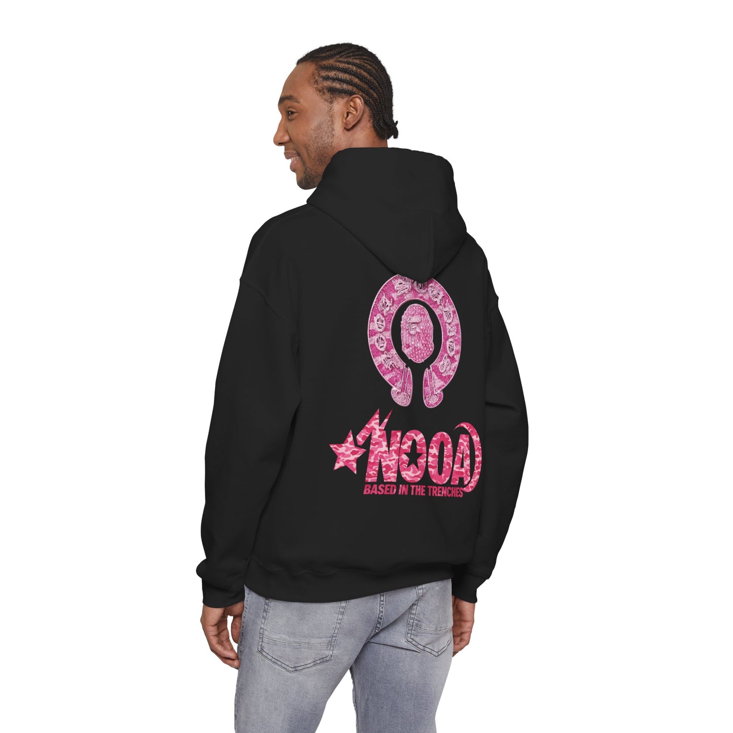 Hoodie — NOOA Pink Logo Graphic Hoodie (Based in the Trenches)