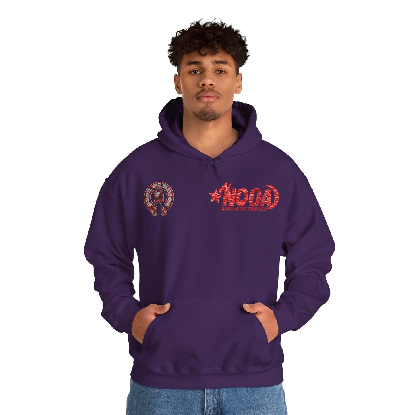 NOOA 'Based in the Trenches' Graphic Hoodie — Retro Star Logo Pullover