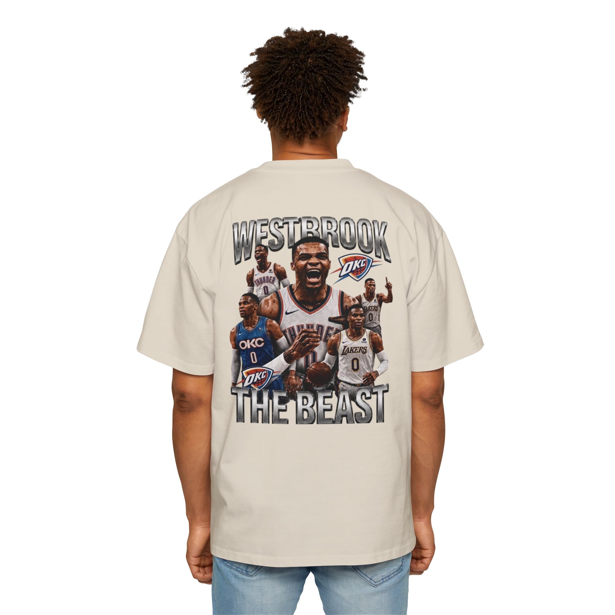 Westbrook 'The Beast' Graphic Tee — Retro Basketball Collage Shirt
