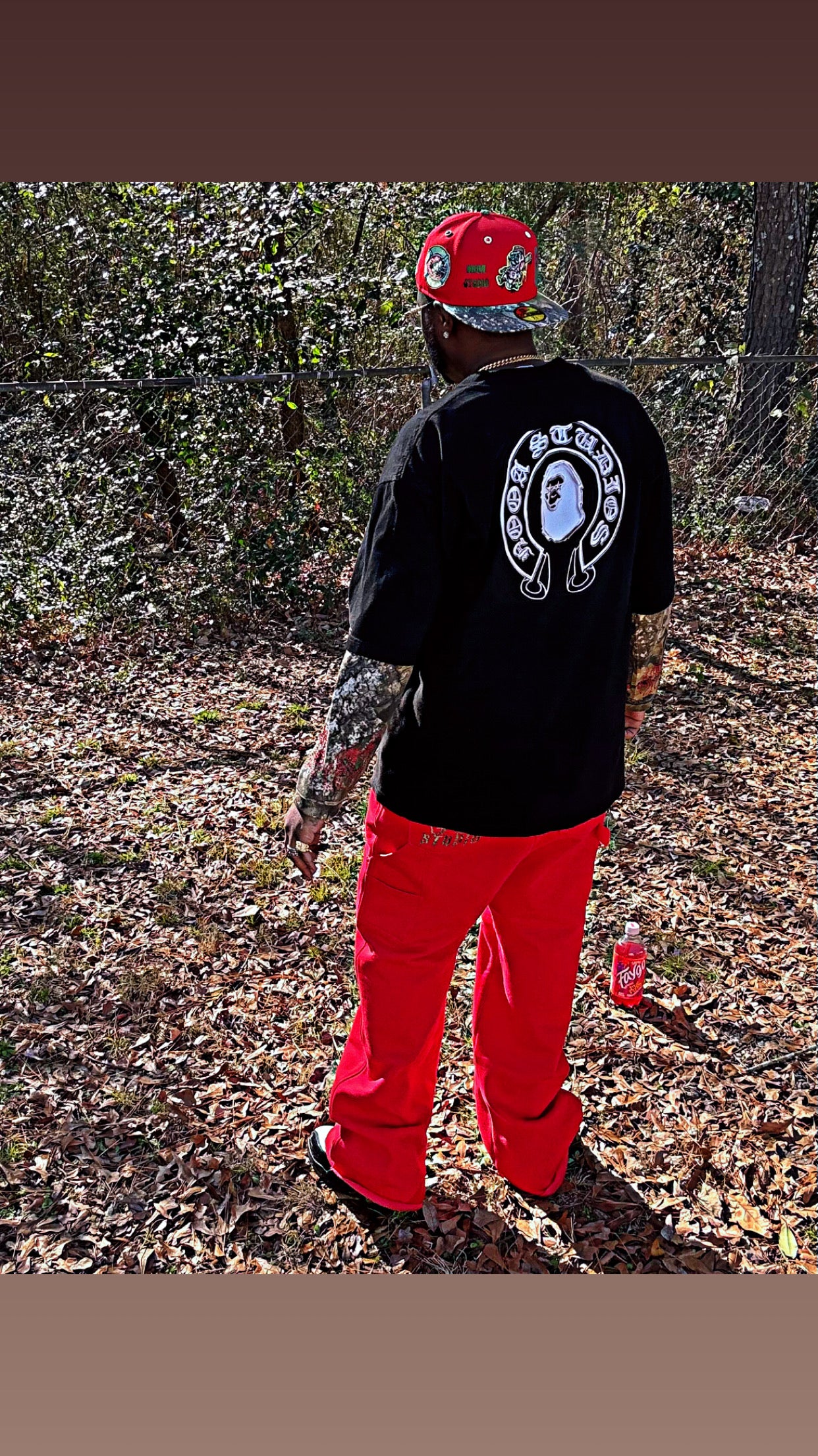 Black Camo Flame Thermal Tee