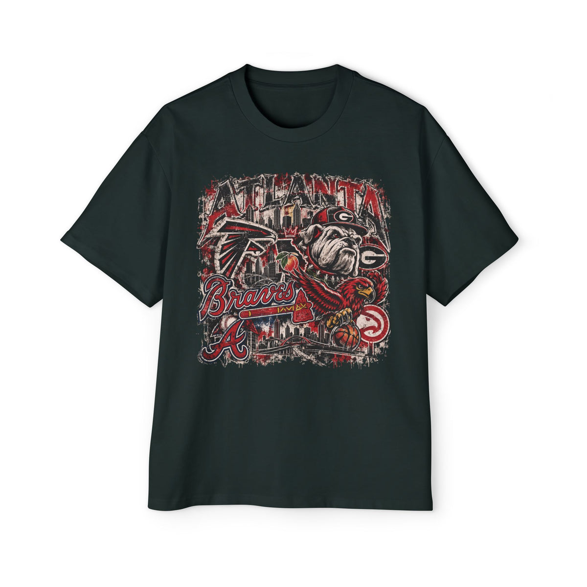 Atlanta Sports Graphic Tee - Falcons & Braves Vintage Mashup