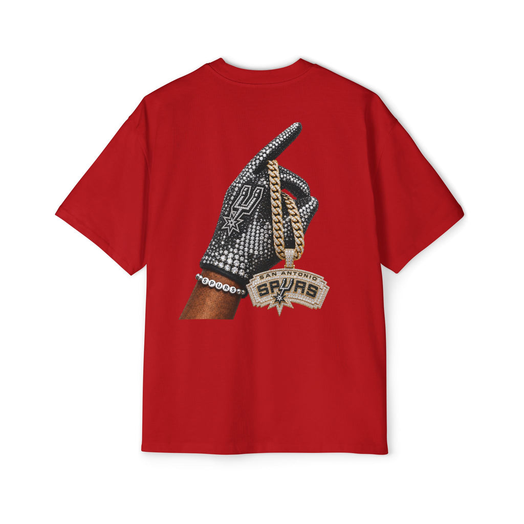 Spurs Basketball Graphic Tee — Retro Collage & Bling Back Print