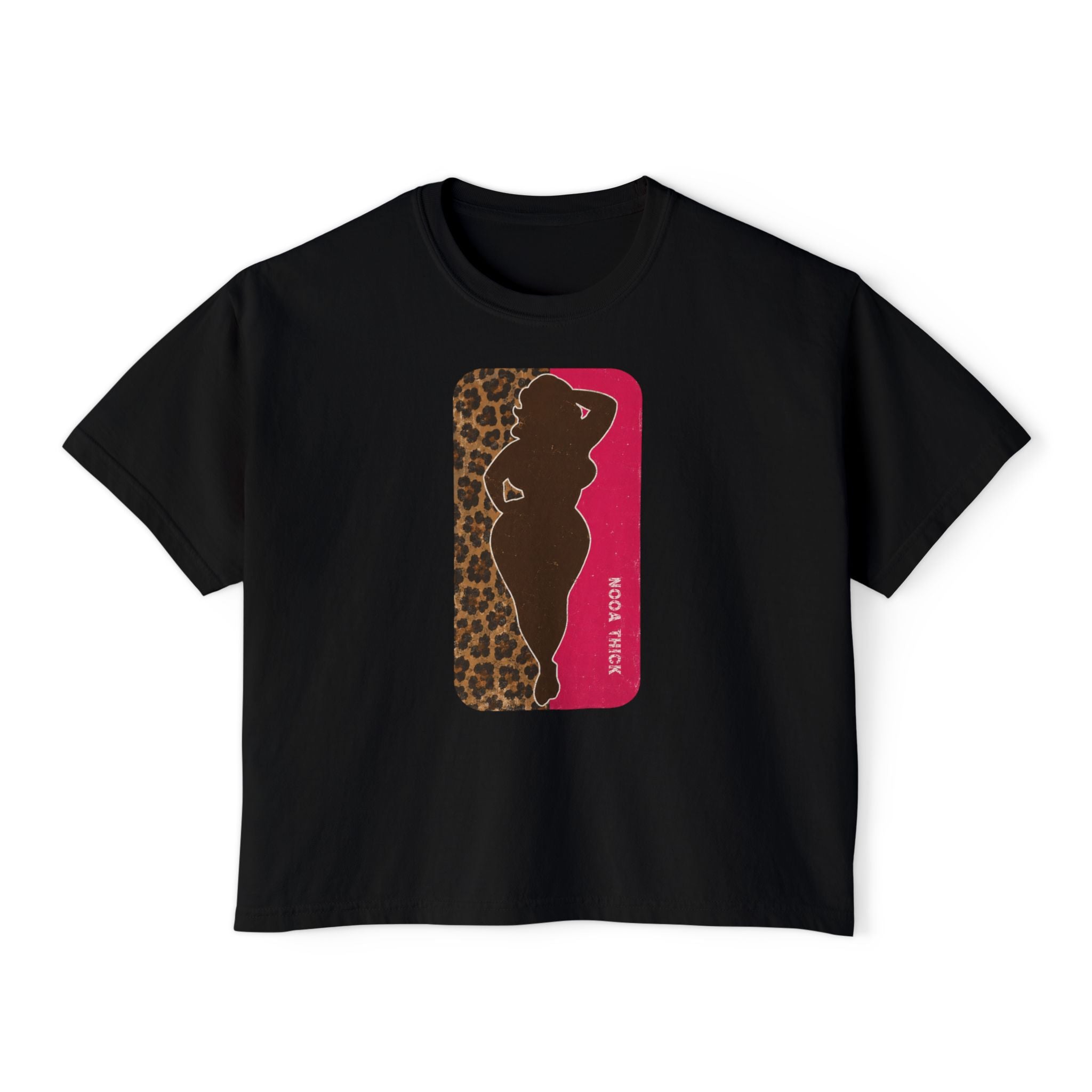 Boxy Tee — Curvy Silhouette & Bling Graphic Women's Cropped T-Shirt