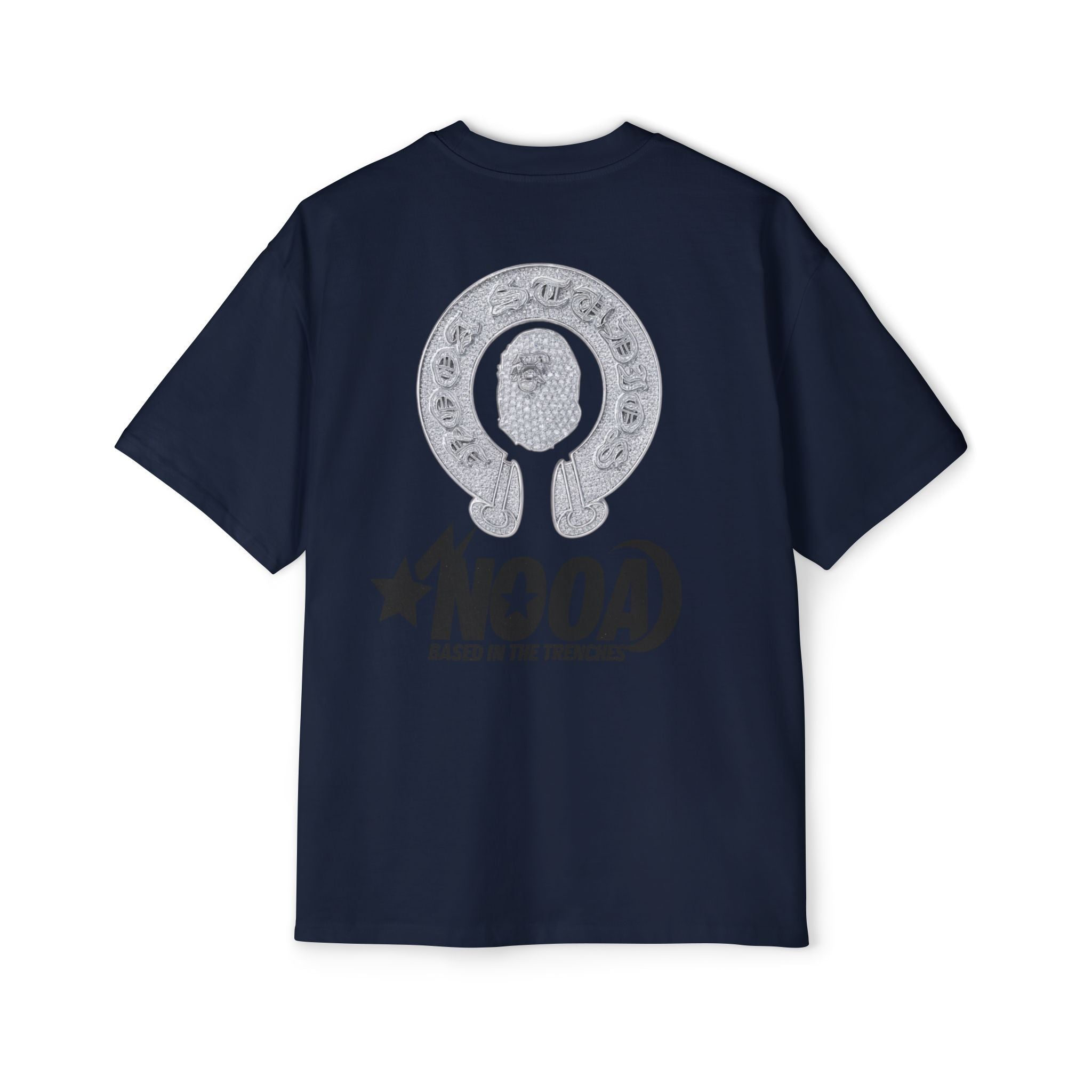 Graphic Tee — "NOOA Based in the Trenches" Oversized Men's T‑Shirt