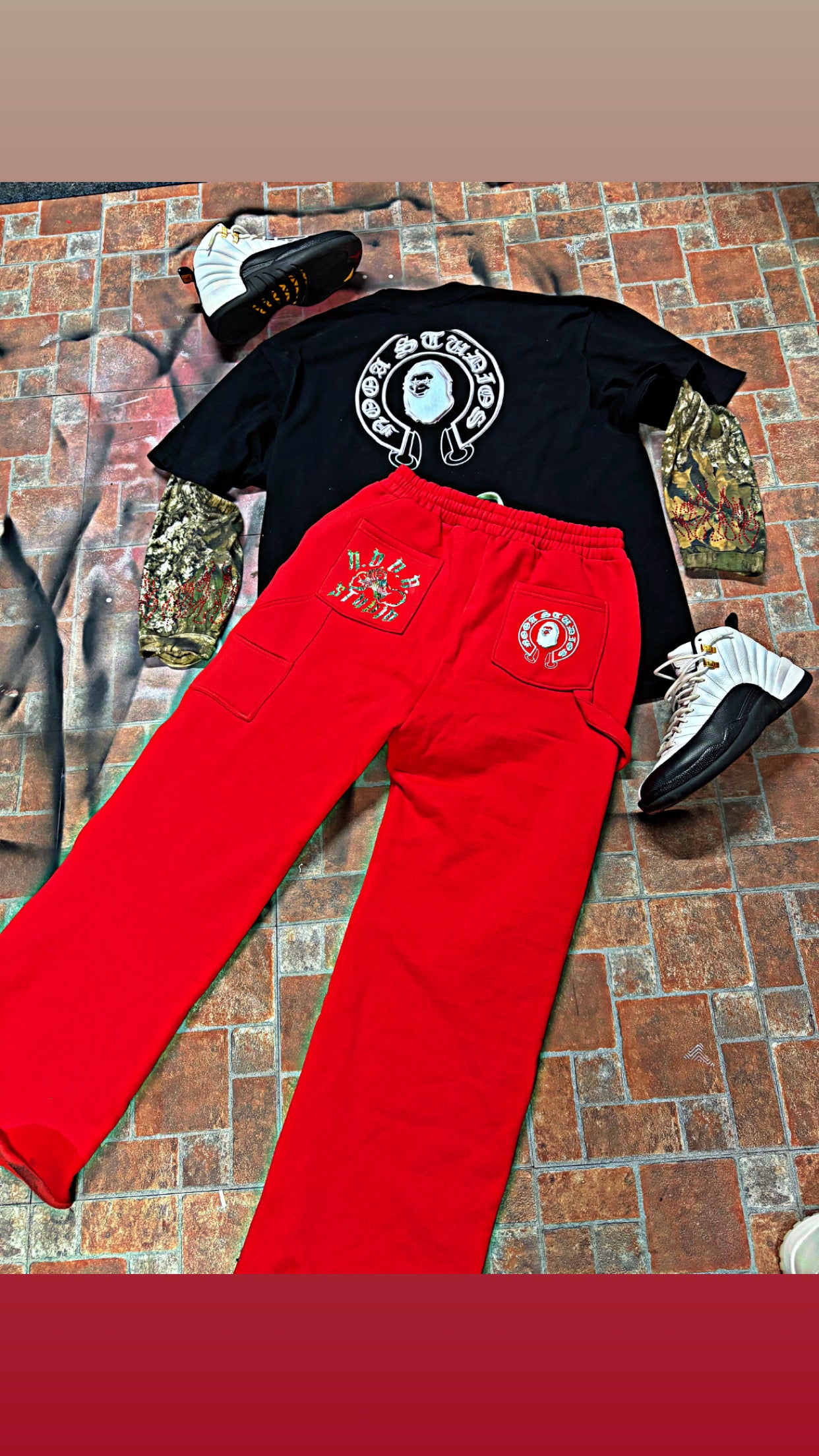 Black Camo Flame Thermal Tee