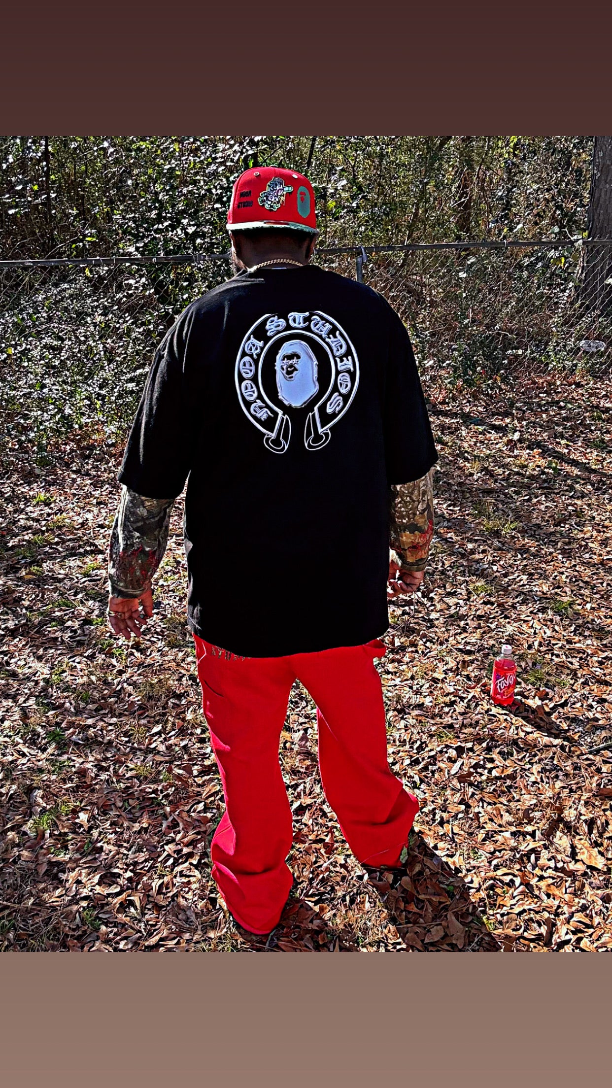Black Camo Flame Thermal Tee