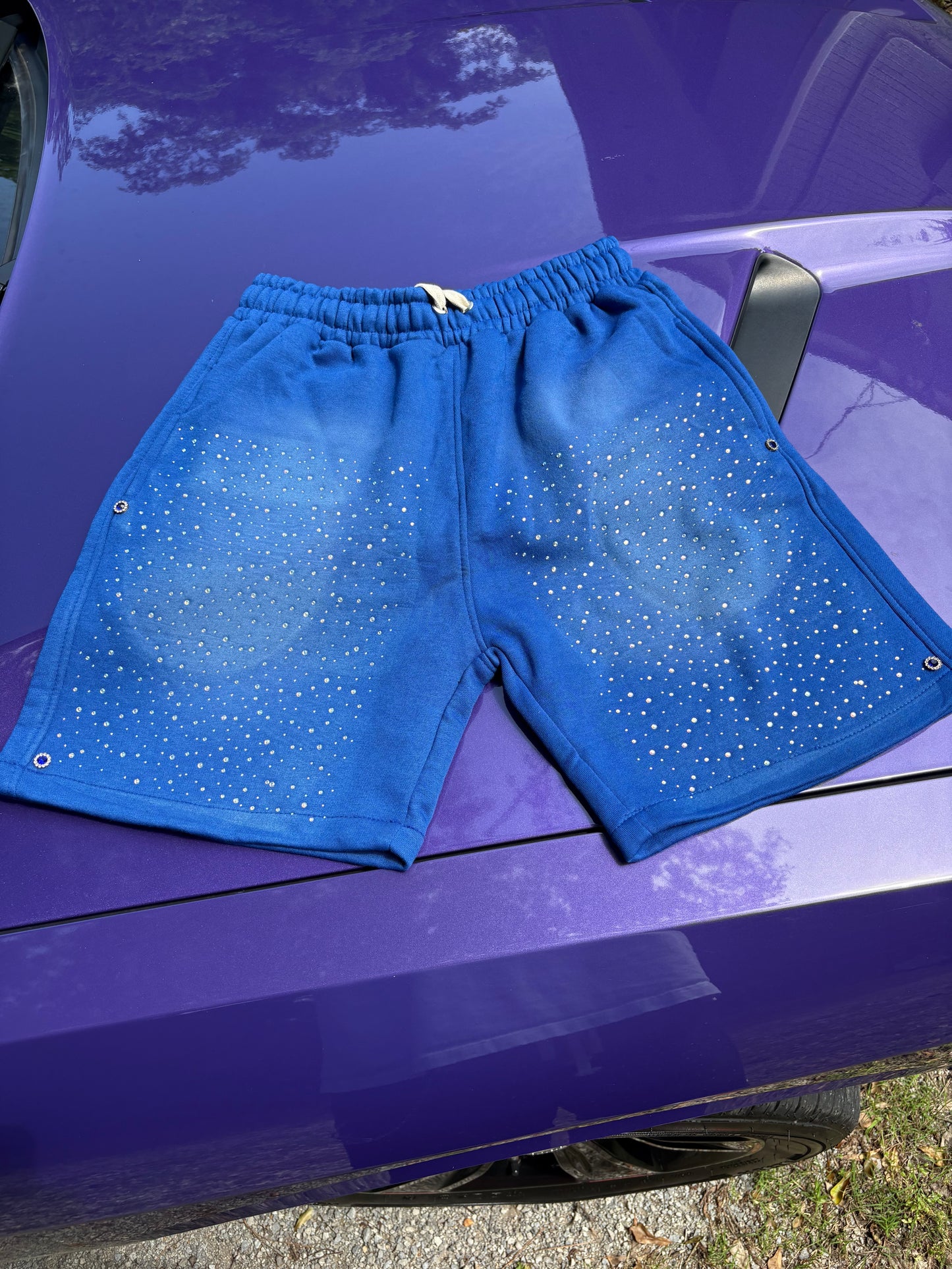 Blue Acid Wash Shorts