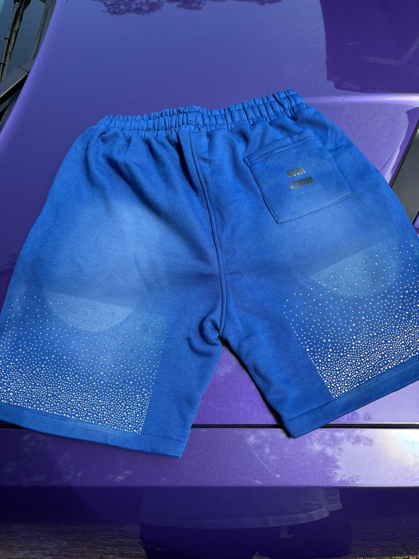 Blue Acid Wash Shorts