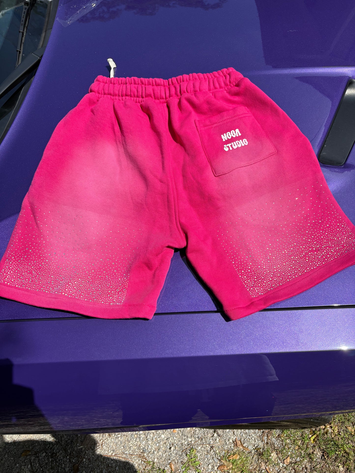 Hot Pink acid Wash shorts